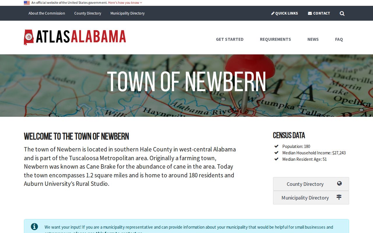 Atlas Alabama official municipal profile for Newbern